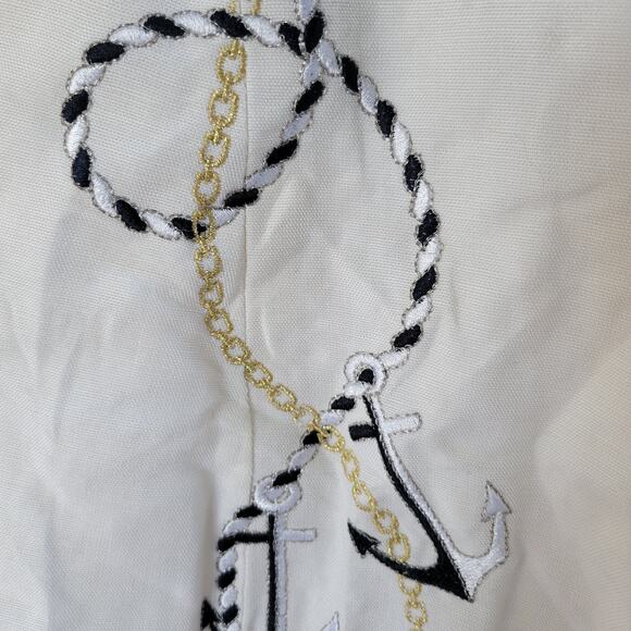 Donna Vinci Women’s Blazer Size 20 White Nautical Embroidered Linen Blend... - Picture 10 of 14